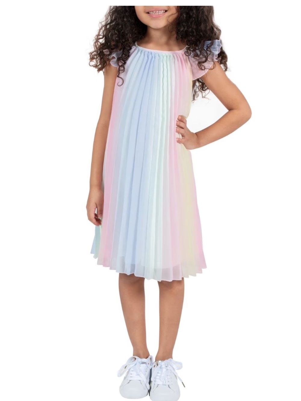 Rare Editions Little Girls Size Large Ombre Pleated Trapeze Dress size 7/8